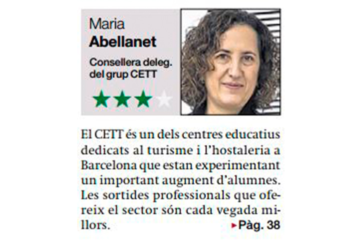 Fotografia de: Maria Abellanet figura destacada a l’apartat de Noms Propis de El Periódico | CETT